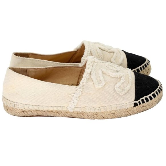 Chanel Espadrille 35 Raw Canvas Woven Flats CC-S0207P-C006 - Picture 6 of 11